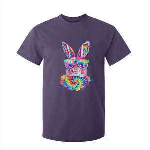 Colorful Tie Dye Bunny with Sunglasses T Shirt For Kid Cool Easter Rabbit Retro Hippie Vibe Graphic Gift TS02 Purple Print Your Wear