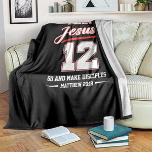 Team Jesus 12 Christian Sports Style Throw Blanket Go And Make Disciples Matthew 28:19 Faith Athletic Inspired Gift TS02 Print Your Wear