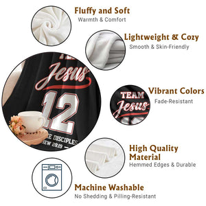 Team Jesus 12 Christian Sports Style Throw Blanket Go And Make Disciples Matthew 28:19 Faith Athletic Inspired Gift TS02 Print Your Wear