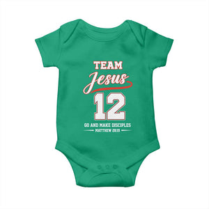 Team Jesus 12 Christian Sports Style Baby Onesie Go And Make Disciples Matthew 28:19 Faith Athletic Inspired Gift TS02 Irish Green Print Your Wear