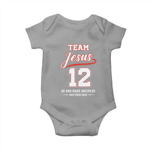 Team Jesus 12 Christian Sports Style Baby Onesie Go And Make Disciples Matthew 28:19 Faith Athletic Inspired Gift TS02 Sport Gray Print Your Wear