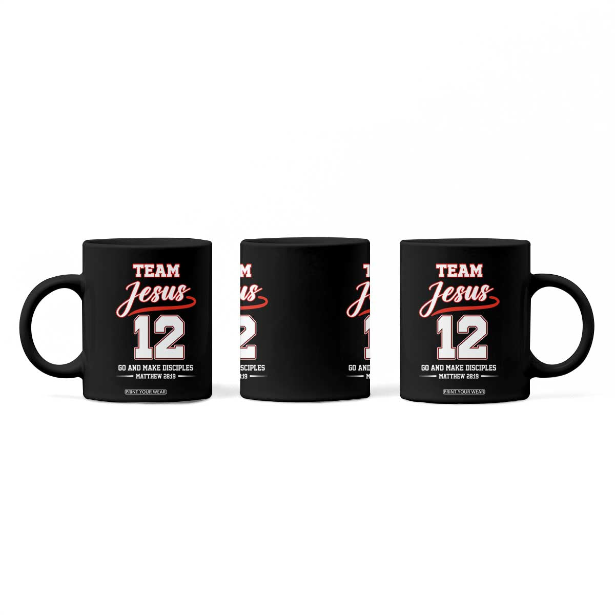 Team Jesus 12 Christian Sports Style Coffee Mug Go And Make Disciples Matthew 28:19 Faith Athletic Inspired Gift TS02 Print Your Wear