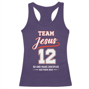 Team Jesus 12 Christian Sports Style Racerback Tank Top Go And Make Disciples Matthew 28:19 Faith Athletic Inspired Gift TS02 Purple Print Your Wear