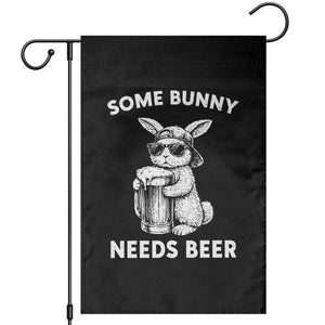 Some Bunny Needs Beer Funny Easter Drinking Humor Garden Flag Cool Rabbit with Sunglasses Graphic Gift TS02 Black Print Your Wear