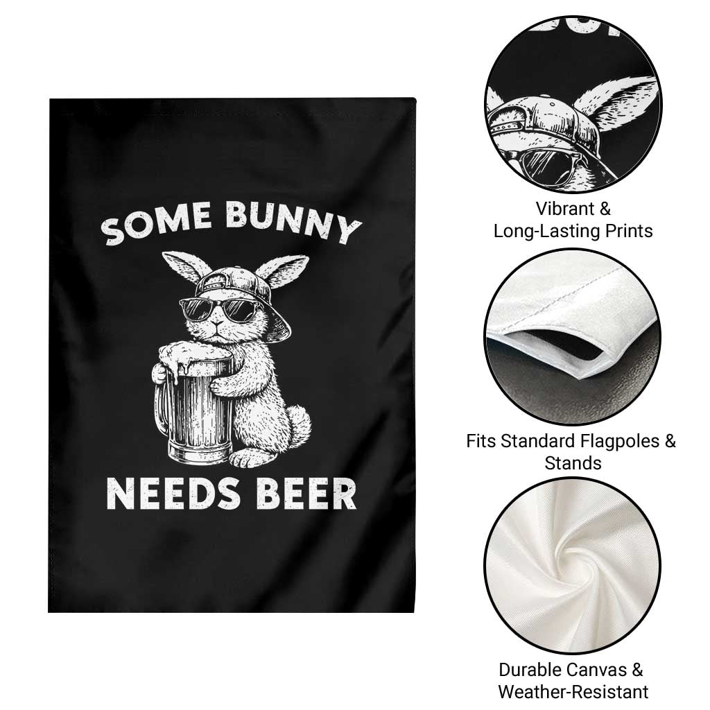 Some Bunny Needs Beer Funny Easter Drinking Humor Garden Flag Cool Rabbit with Sunglasses Graphic Gift TS02 Print Your Wear