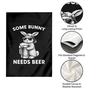Some Bunny Needs Beer Funny Easter Drinking Humor Garden Flag Cool Rabbit with Sunglasses Graphic Gift TS02 Print Your Wear