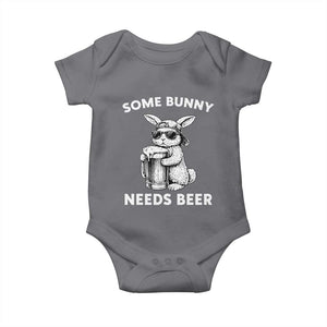 Some Bunny Needs Beer Funny Easter Drinking Humor Baby Onesie Cool Rabbit with Sunglasses Graphic Gift TS02 Charcoal Print Your Wear