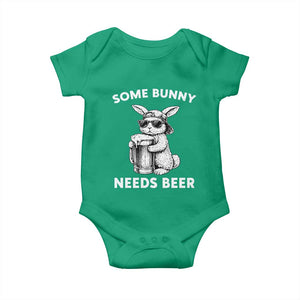 Some Bunny Needs Beer Funny Easter Drinking Humor Baby Onesie Cool Rabbit with Sunglasses Graphic Gift TS02 Irish Green Print Your Wear
