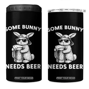 Some Bunny Needs Beer Funny Easter Drinking Humor 4 in 1 Can Cooler Tumbler Cool Rabbit with Sunglasses Graphic Gift TS02 One Size: 16 oz Black Print Your Wear