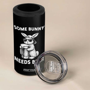 Some Bunny Needs Beer Funny Easter Drinking Humor 4 in 1 Can Cooler Tumbler Cool Rabbit with Sunglasses Graphic Gift TS02 Print Your Wear