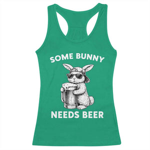 Some Bunny Needs Beer Funny Easter Drinking Humor Racerback Tank Top Cool Rabbit with Sunglasses Graphic Gift TS02 Irish Green Print Your Wear