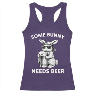 Some Bunny Needs Beer Funny Easter Drinking Humor Racerback Tank Top Cool Rabbit with Sunglasses Graphic Gift TS02 Purple Print Your Wear