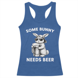 Some Bunny Needs Beer Funny Easter Drinking Humor Racerback Tank Top Cool Rabbit with Sunglasses Graphic Gift TS02 Royal Blue Print Your Wear