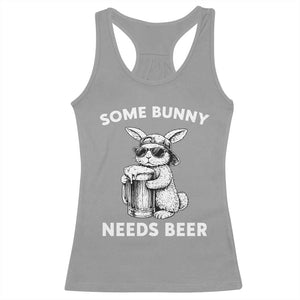 Some Bunny Needs Beer Funny Easter Drinking Humor Racerback Tank Top Cool Rabbit with Sunglasses Graphic Gift TS02 Sport Gray Print Your Wear