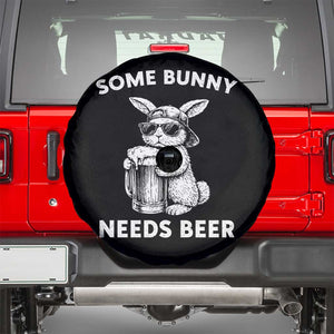 Some Bunny Needs Beer Funny Easter Drinking Humor Spare Tire Cover Cool Rabbit with Sunglasses Graphic Gift TS02 Black Print Your Wear