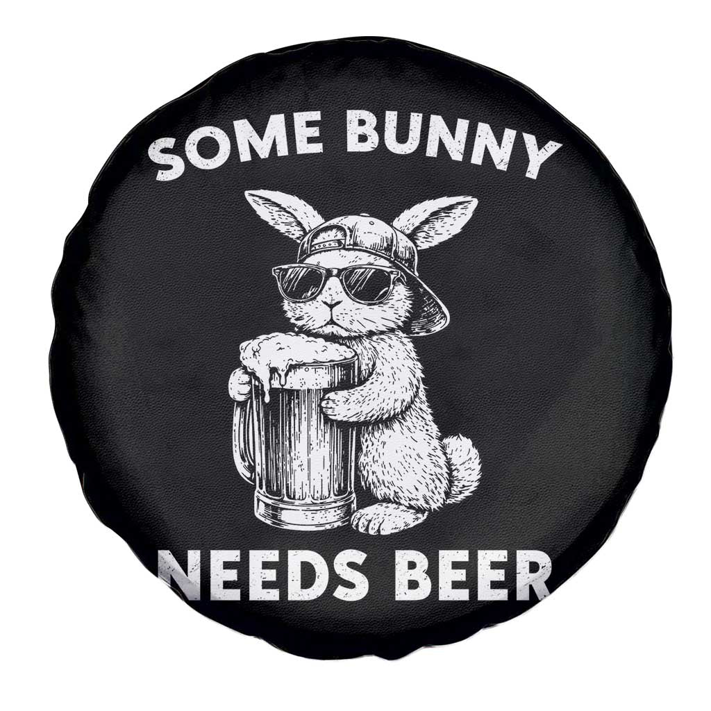 Some Bunny Needs Beer Funny Easter Drinking Humor Spare Tire Cover Cool Rabbit with Sunglasses Graphic Gift TS02 Print Your Wear