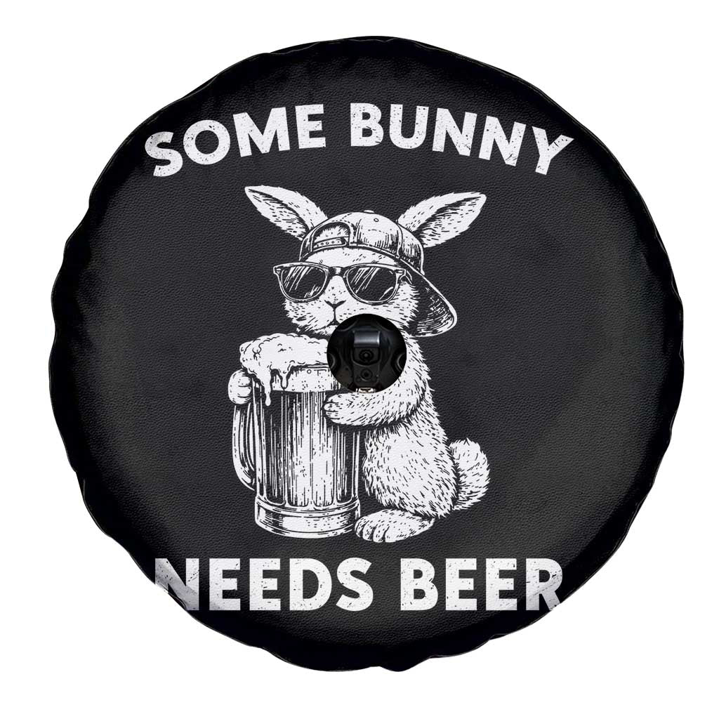 Some Bunny Needs Beer Funny Easter Drinking Humor Spare Tire Cover Cool Rabbit with Sunglasses Graphic Gift TS02 Print Your Wear