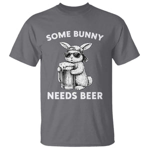 Some Bunny Needs Beer Funny Easter Drinking Humor T Shirt Cool Rabbit with Sunglasses Graphic Gift TS02 Charcoal Print Your Wear