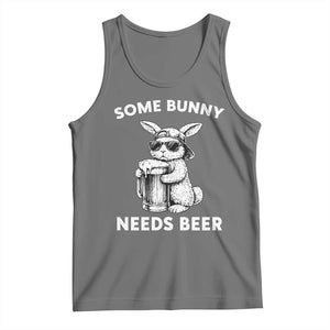 Some Bunny Needs Beer Funny Easter Drinking Humor Tank Top Cool Rabbit with Sunglasses Graphic Gift TS02 Black Heather Print Your Wear