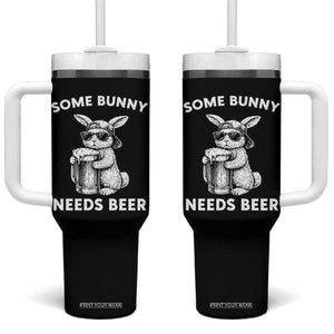 Some Bunny Needs Beer Funny Easter Drinking Humor Tumbler With Handle Cool Rabbit with Sunglasses Graphic Gift TS02 One Size: 40 oz Black Print Your Wear