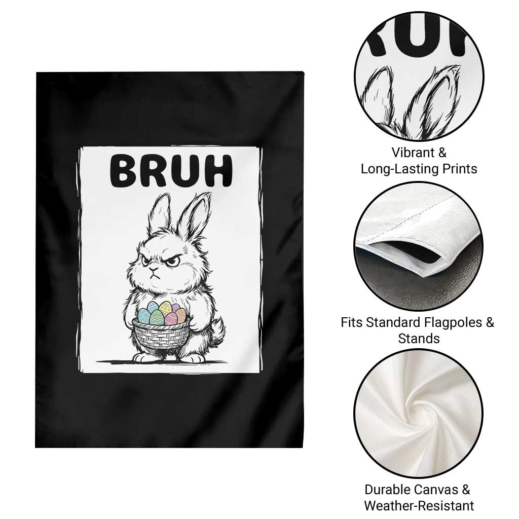 Bruh Angry Easter Bunny with Eggs Basket Garden Flag Funny Rabbit Meme Humor Graphic Gift TS02 Print Your Wear