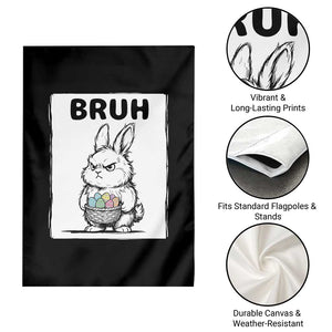 Bruh Angry Easter Bunny with Eggs Basket Garden Flag Funny Rabbit Meme Humor Graphic Gift TS02 Print Your Wear