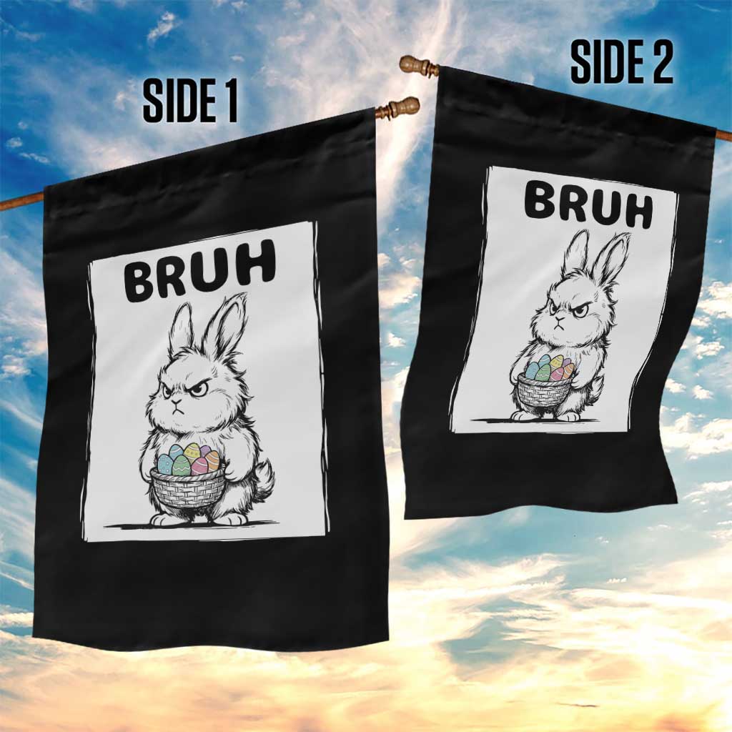 Bruh Angry Easter Bunny with Eggs Basket Garden Flag Funny Rabbit Meme Humor Graphic Gift TS02 Print Your Wear