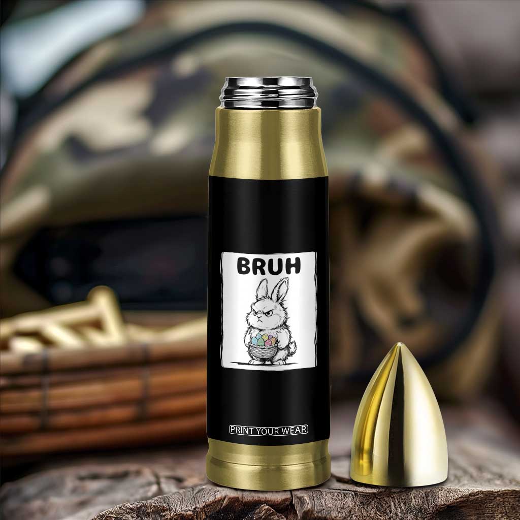 Bruh Angry Easter Bunny with Eggs Basket Bullet Tumbler Funny Rabbit Meme Humor Graphic Gift TS02 Print Your Wear