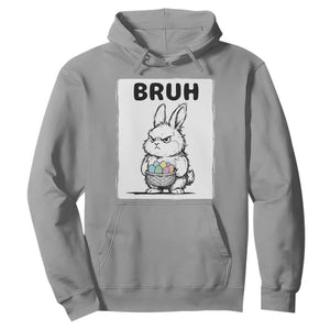 Bruh Angry Easter Bunny with Eggs Basket Hoodie Funny Rabbit Meme Humor Graphic Gift TS02 Sport Gray Print Your Wear