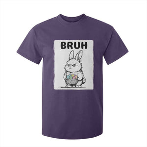 Bruh Angry Easter Bunny with Eggs Basket T Shirt For Kid Funny Rabbit Meme Humor Graphic Gift TS02 Purple Print Your Wear