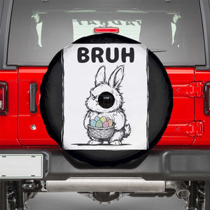 Bruh Angry Easter Bunny with Eggs Basket Spare Tire Cover Funny Rabbit Meme Humor Graphic Gift TS02 Black Print Your Wear