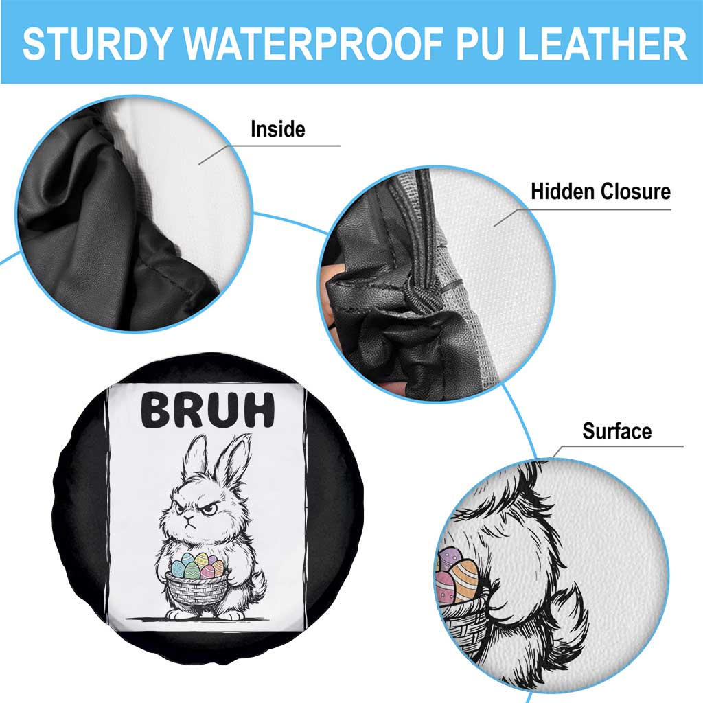 Bruh Angry Easter Bunny with Eggs Basket Spare Tire Cover Funny Rabbit Meme Humor Graphic Gift TS02 Print Your Wear