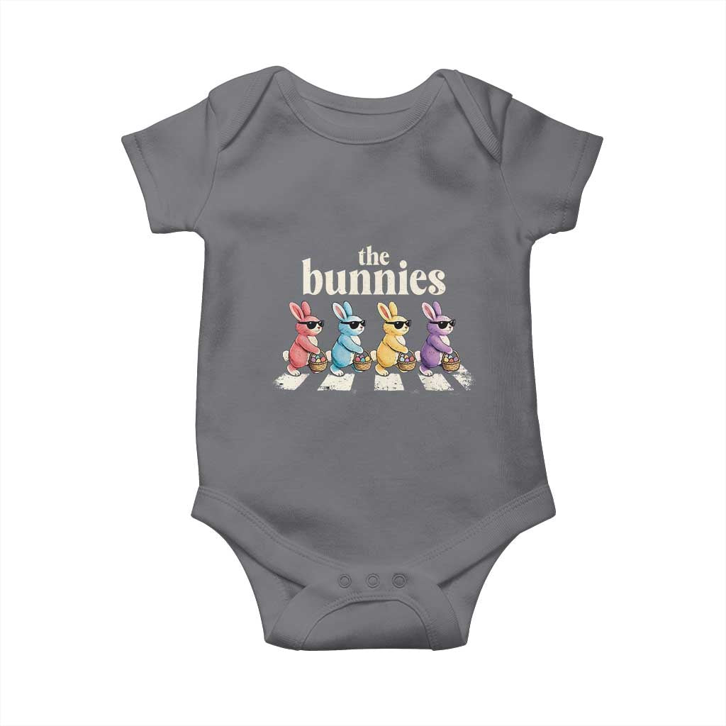 The Bunnies Parody Crossing Rabbits Graphic Baby Onesie Funny Easter Pop Culture Style Cute Bunny Gift TS02 Charcoal Print Your Wear