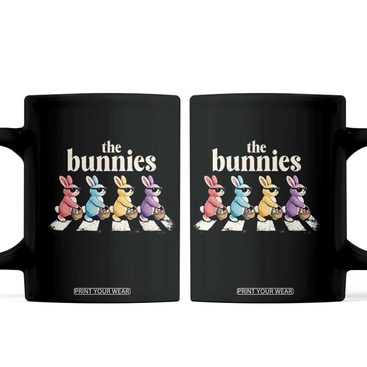 The Bunnies Parody Crossing Rabbits Graphic Coffee Mug Funny Easter Pop Culture Style Cute Bunny Gift TS02 Black Print Your Wear