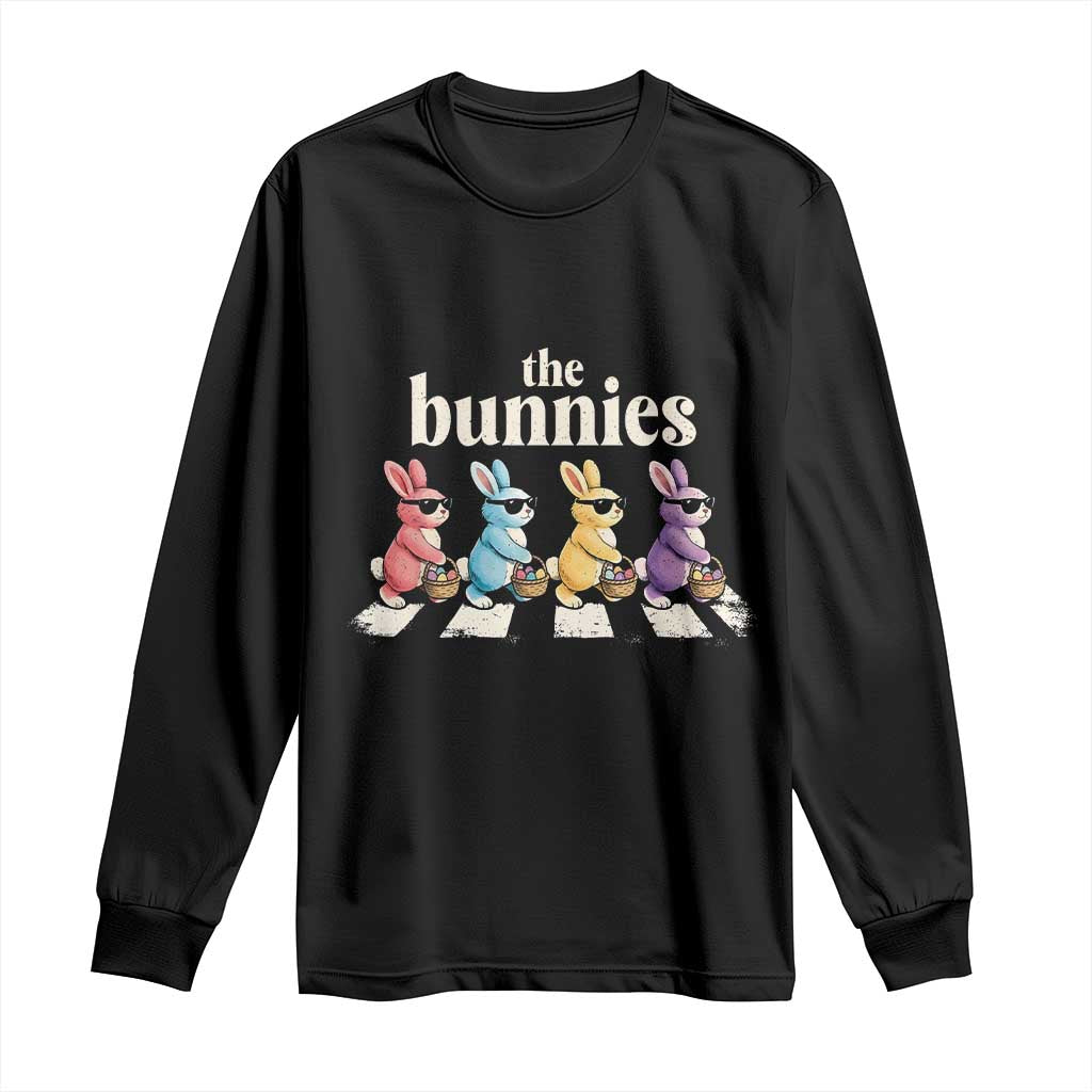 The Bunnies Parody Crossing Rabbits Graphic Long Sleeve Shirt Funny Easter Pop Culture Style Cute Bunny Gift TS02 Black Print Your Wear