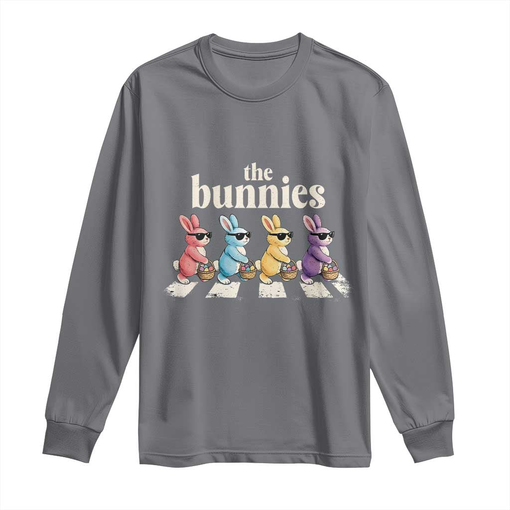 The Bunnies Parody Crossing Rabbits Graphic Long Sleeve Shirt Funny Easter Pop Culture Style Cute Bunny Gift TS02 Charcoal Print Your Wear