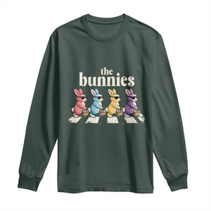 The Bunnies Parody Crossing Rabbits Graphic Long Sleeve Shirt Funny Easter Pop Culture Style Cute Bunny Gift TS02 Dark Forest Green Print Your Wear