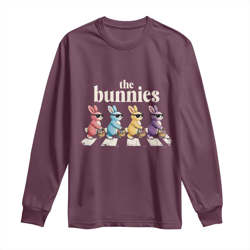 The Bunnies Parody Crossing Rabbits Graphic Long Sleeve Shirt Funny Easter Pop Culture Style Cute Bunny Gift TS02 Maroon Print Your Wear