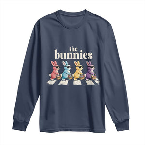 The Bunnies Parody Crossing Rabbits Graphic Long Sleeve Shirt Funny Easter Pop Culture Style Cute Bunny Gift TS02 Navy Print Your Wear