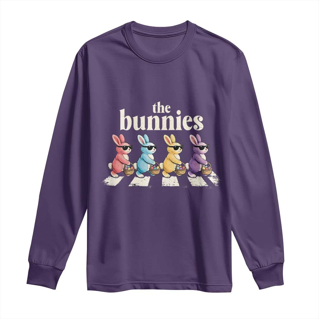 The Bunnies Parody Crossing Rabbits Graphic Long Sleeve Shirt Funny Easter Pop Culture Style Cute Bunny Gift TS02 Purple Print Your Wear