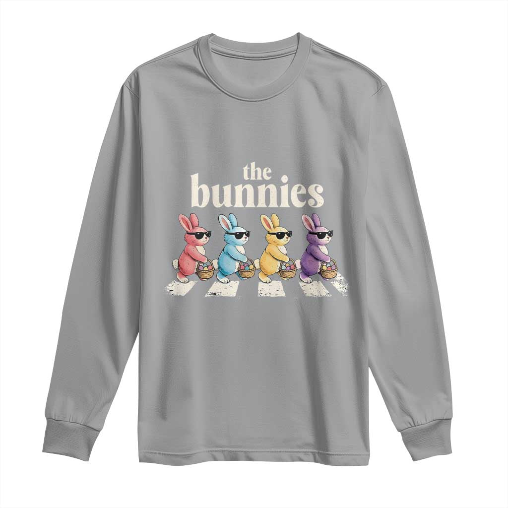 The Bunnies Parody Crossing Rabbits Graphic Long Sleeve Shirt Funny Easter Pop Culture Style Cute Bunny Gift TS02 Sport Gray Print Your Wear