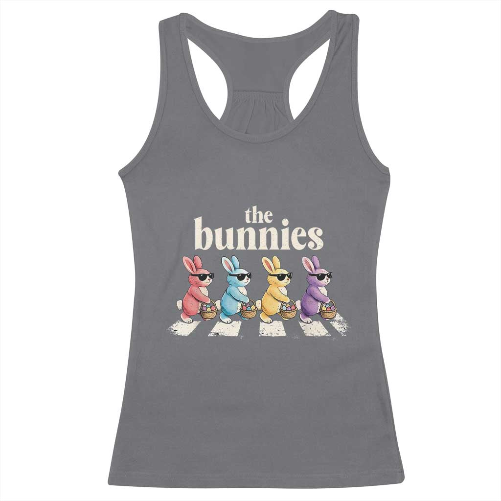 The Bunnies Parody Crossing Rabbits Graphic Racerback Tank Top Funny Easter Pop Culture Style Cute Bunny Gift TS02 Charcoal Print Your Wear