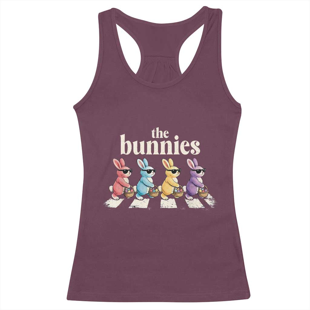 The Bunnies Parody Crossing Rabbits Graphic Racerback Tank Top Funny Easter Pop Culture Style Cute Bunny Gift TS02 Maroon Print Your Wear