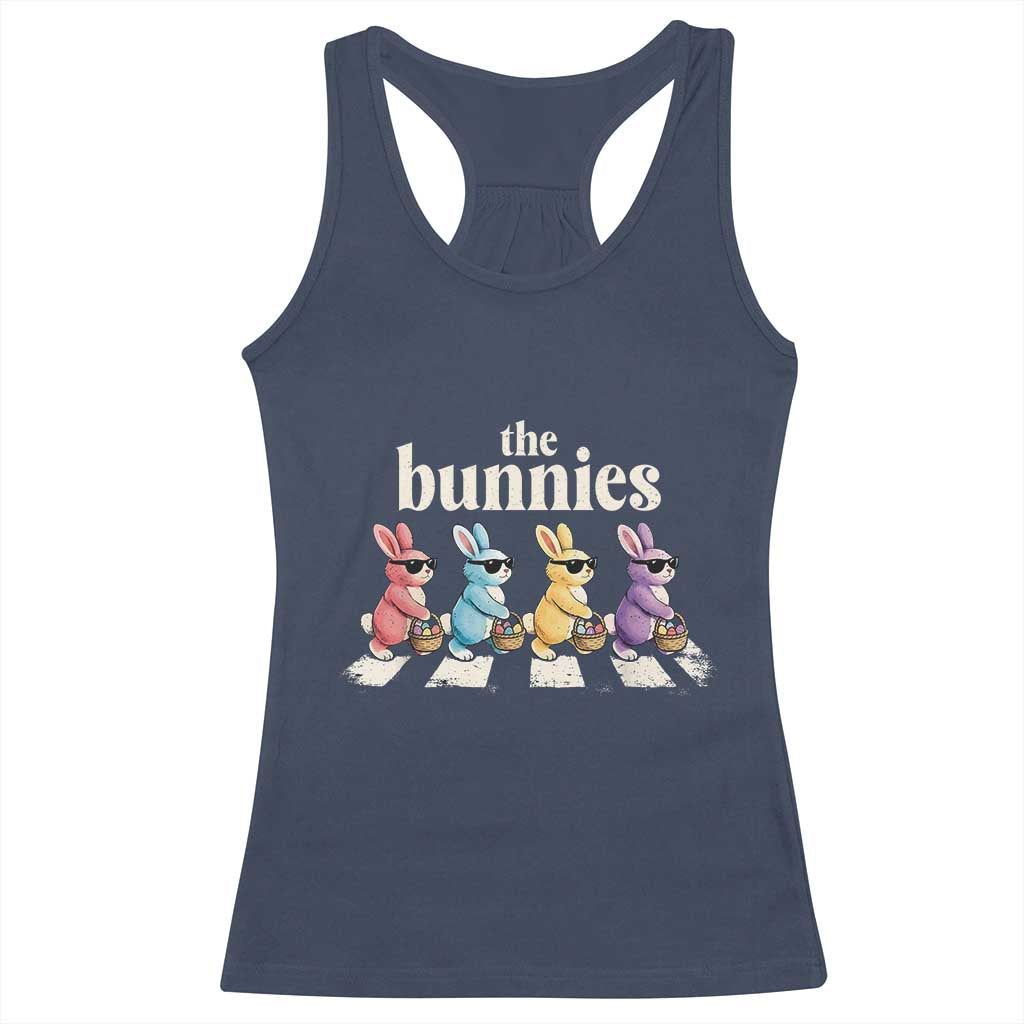 The Bunnies Parody Crossing Rabbits Graphic Racerback Tank Top Funny Easter Pop Culture Style Cute Bunny Gift TS02 Navy Print Your Wear