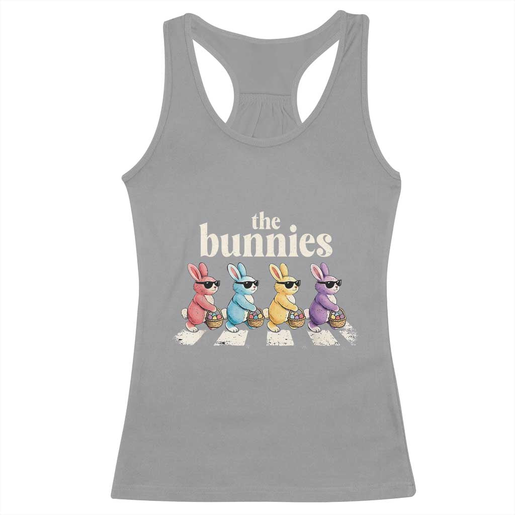 The Bunnies Parody Crossing Rabbits Graphic Racerback Tank Top Funny Easter Pop Culture Style Cute Bunny Gift TS02 Sport Gray Print Your Wear