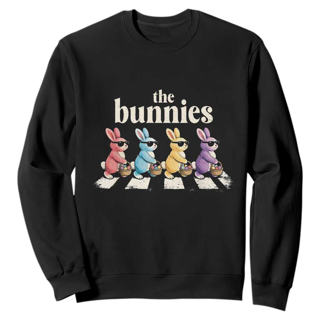 The Bunnies Parody Crossing Rabbits Graphic Sweatshirt Funny Easter Pop Culture Style Cute Bunny Gift TS02 Black Print Your Wear