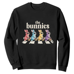 The Bunnies Parody Crossing Rabbits Graphic Sweatshirt Funny Easter Pop Culture Style Cute Bunny Gift TS02 Black Print Your Wear