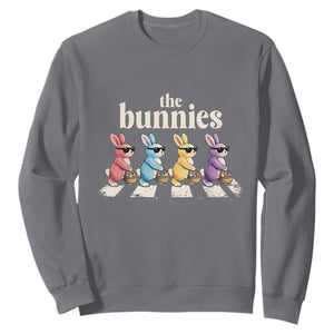 The Bunnies Parody Crossing Rabbits Graphic Sweatshirt Funny Easter Pop Culture Style Cute Bunny Gift TS02 Charcoal Print Your Wear