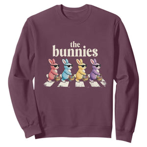 The Bunnies Parody Crossing Rabbits Graphic Sweatshirt Funny Easter Pop Culture Style Cute Bunny Gift TS02 Maroon Print Your Wear