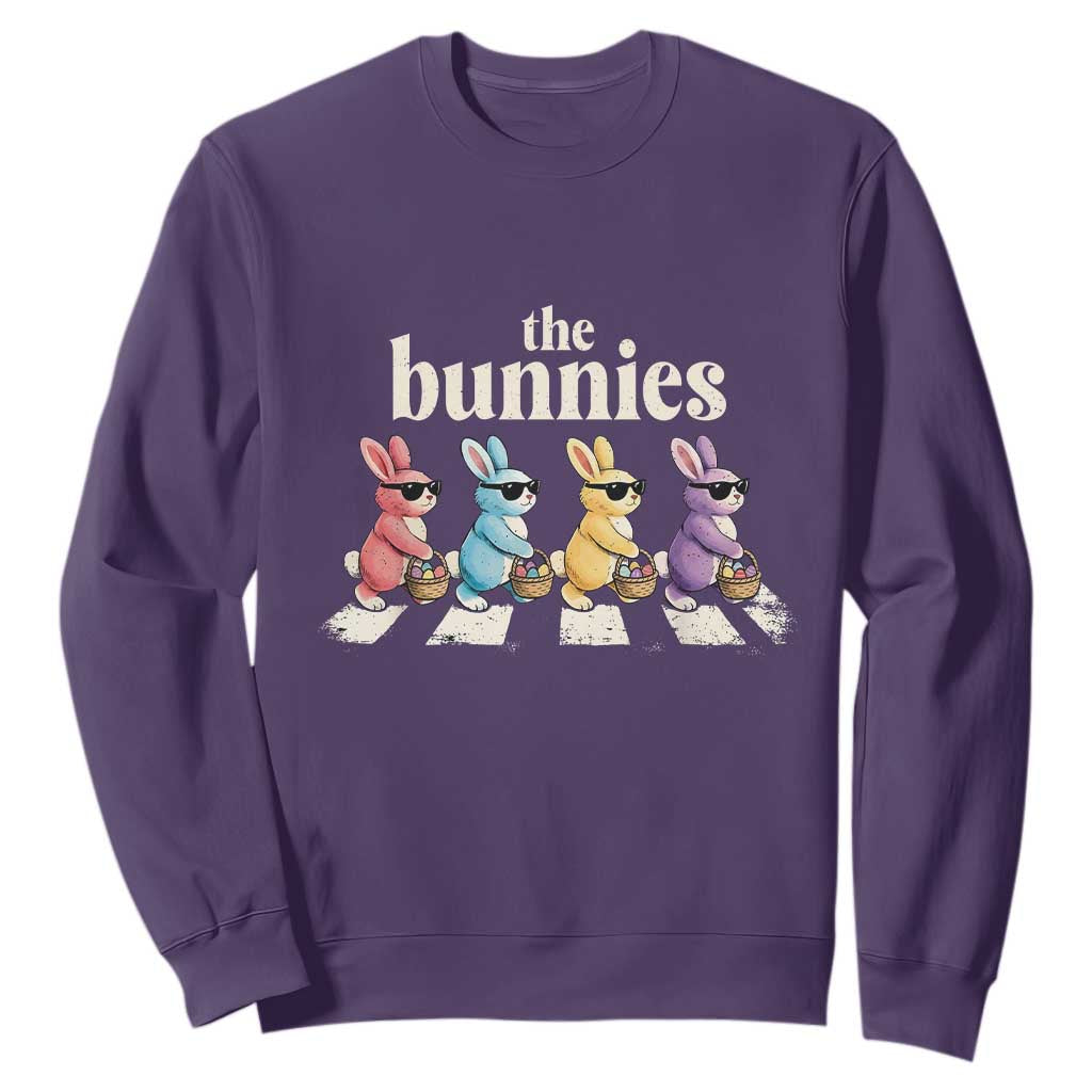 The Bunnies Parody Crossing Rabbits Graphic Sweatshirt Funny Easter Pop Culture Style Cute Bunny Gift TS02 Purple Print Your Wear